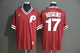 Phillies 17 Rhys Hoskins Red Throwback Jersey (1),baseball caps,new era cap wholesale,wholesale hats